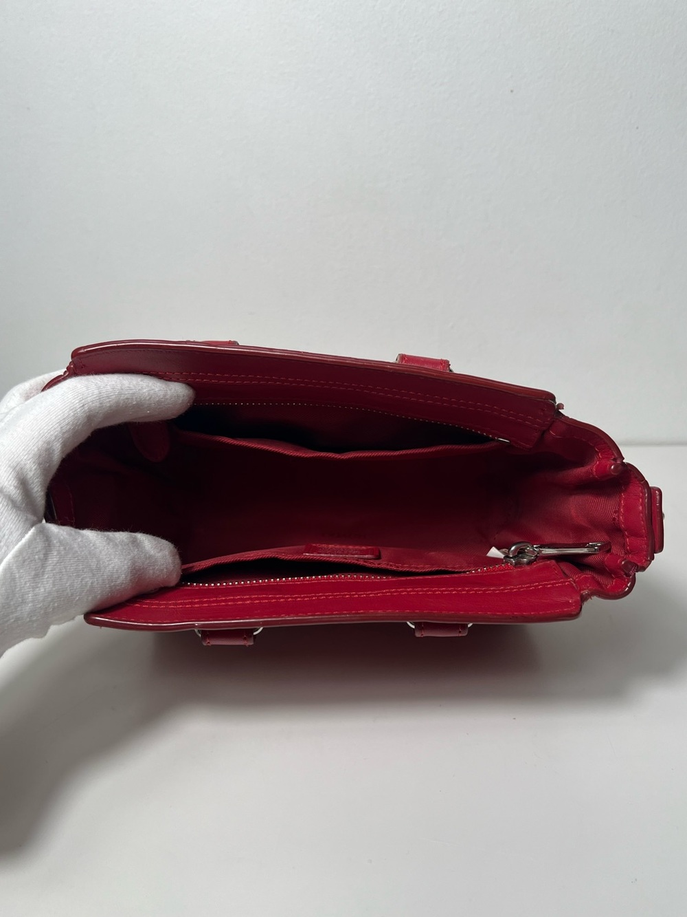 Coach Swagger 21 Red Leather Top Handle Crossbody Tote Satchel Purse Bag - Picture 12 of 15